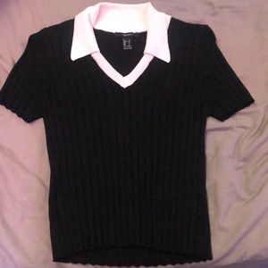 Forever 21-size large black with white collared shirt